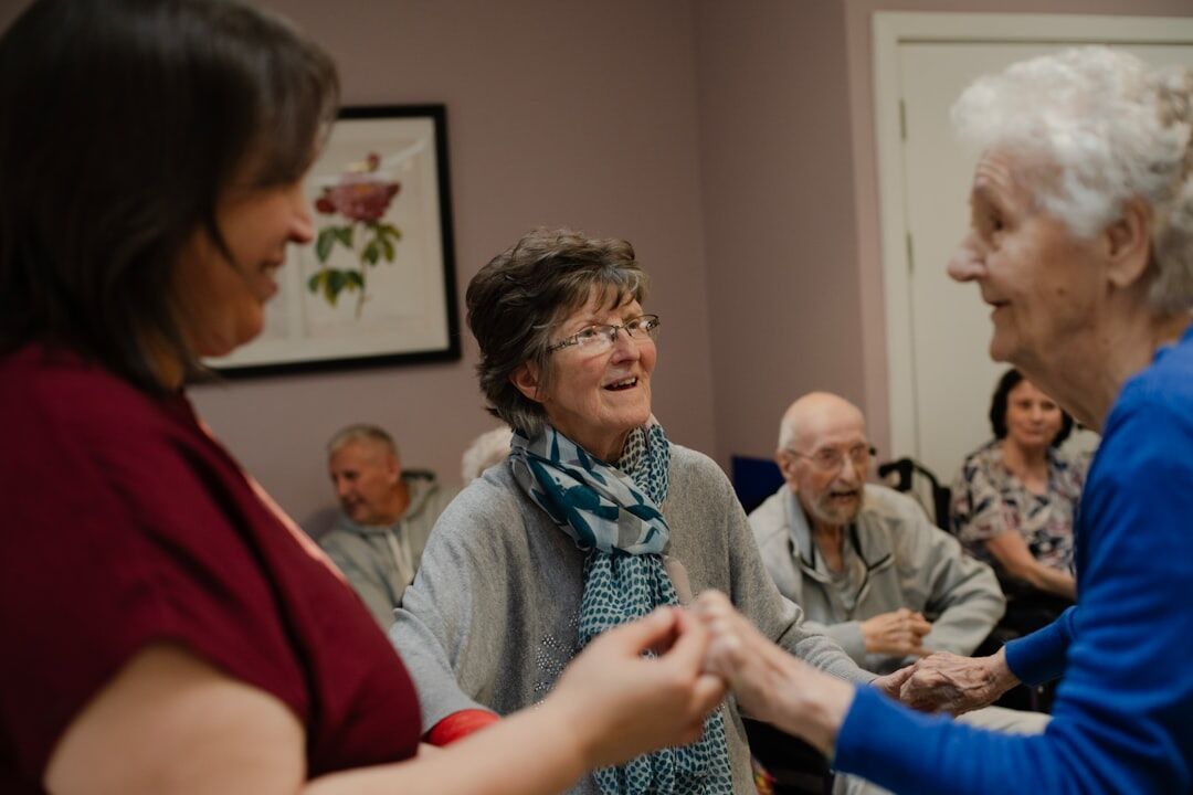 happy seniors in community