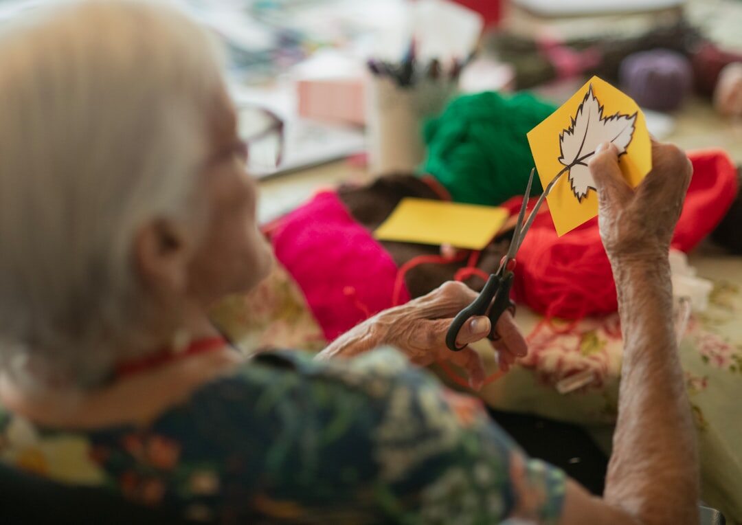 seniors doing crafts together